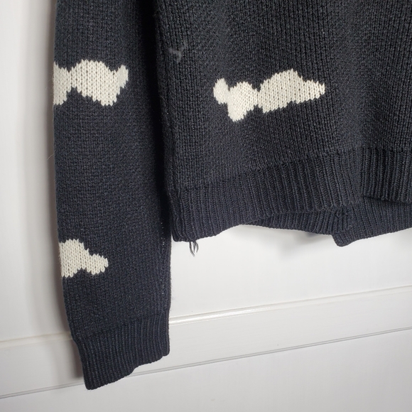 Mo:vint Black Cloud Sweater Cardigan Womens Medium *Flaw* Witchy Goth Whimsigoth - Picture 12 of 12